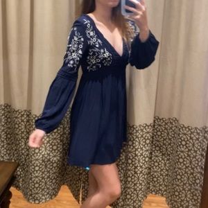 floral embedded dress